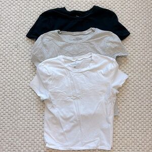 Abercrombie essential baby tee black, gray, white set